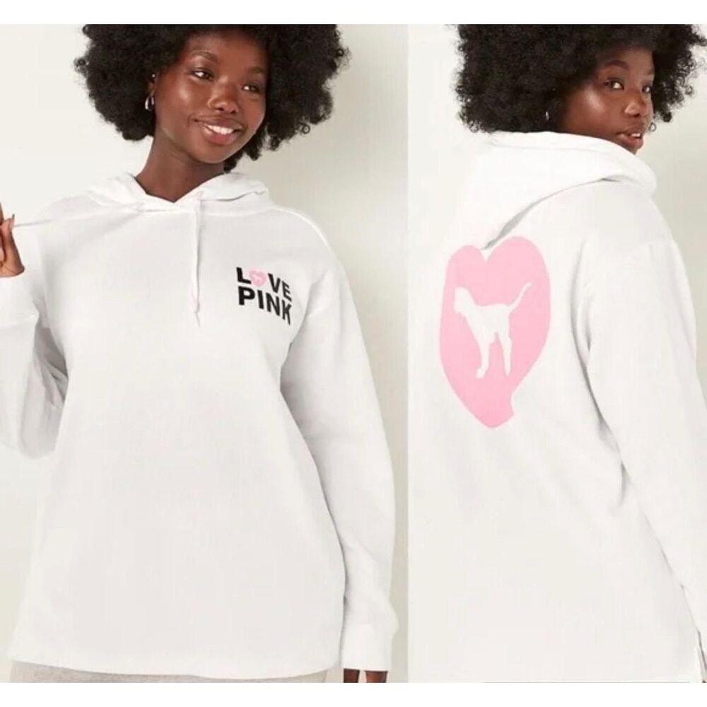 victorias vs pink plus size xxl pink originals Y2K hoodie sweatshirt white